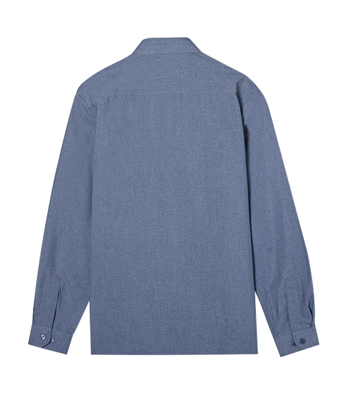 [크로커다일] 멜란지 블루 스트라이프 셔츠 CDAA4WS1405