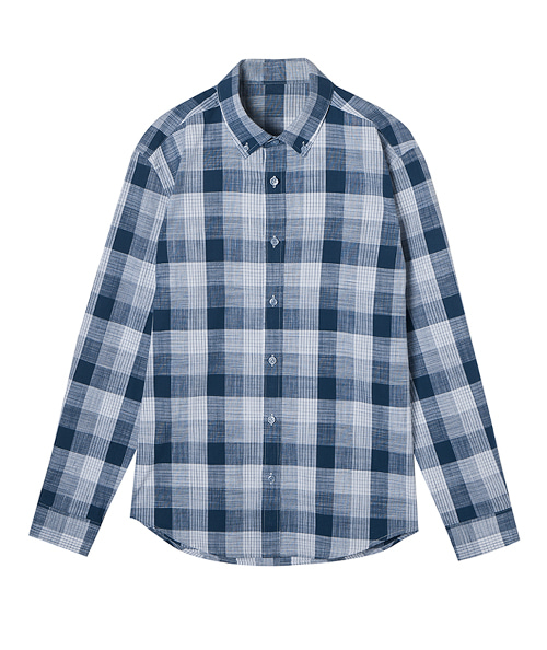 [던필드] 블루 체크 버튼다운 셔츠 PIWS1603
