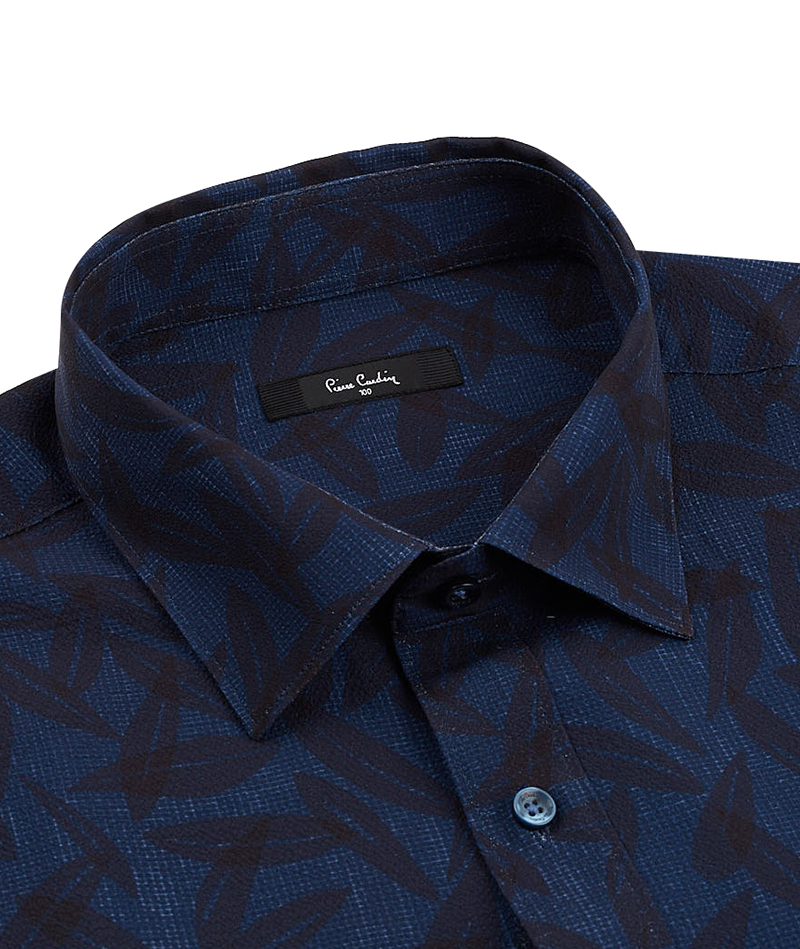 [피에르가르뎅] 나뭇잎 패턴 프린트 노말핏 남자 셔츠 PMWS2611