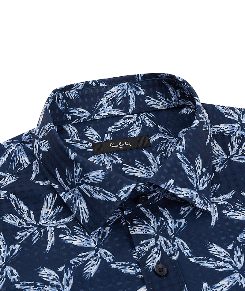 [피에르가르뎅] 나뭇잎 패턴 프린트 노말핏 남자 셔츠 PMWS2610