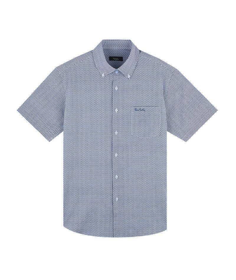 [피에르가르뎅] 기하학 패턴 프린트 노말핏 남자 셔츠 PMWS2608