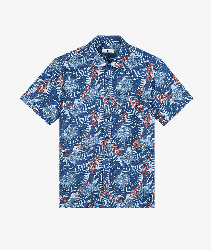 [피에르가르뎅] 노멀핏 하와이안 프린트 반팔 셔츠 POWS2609 - 던필드몰_DawnFieldMall